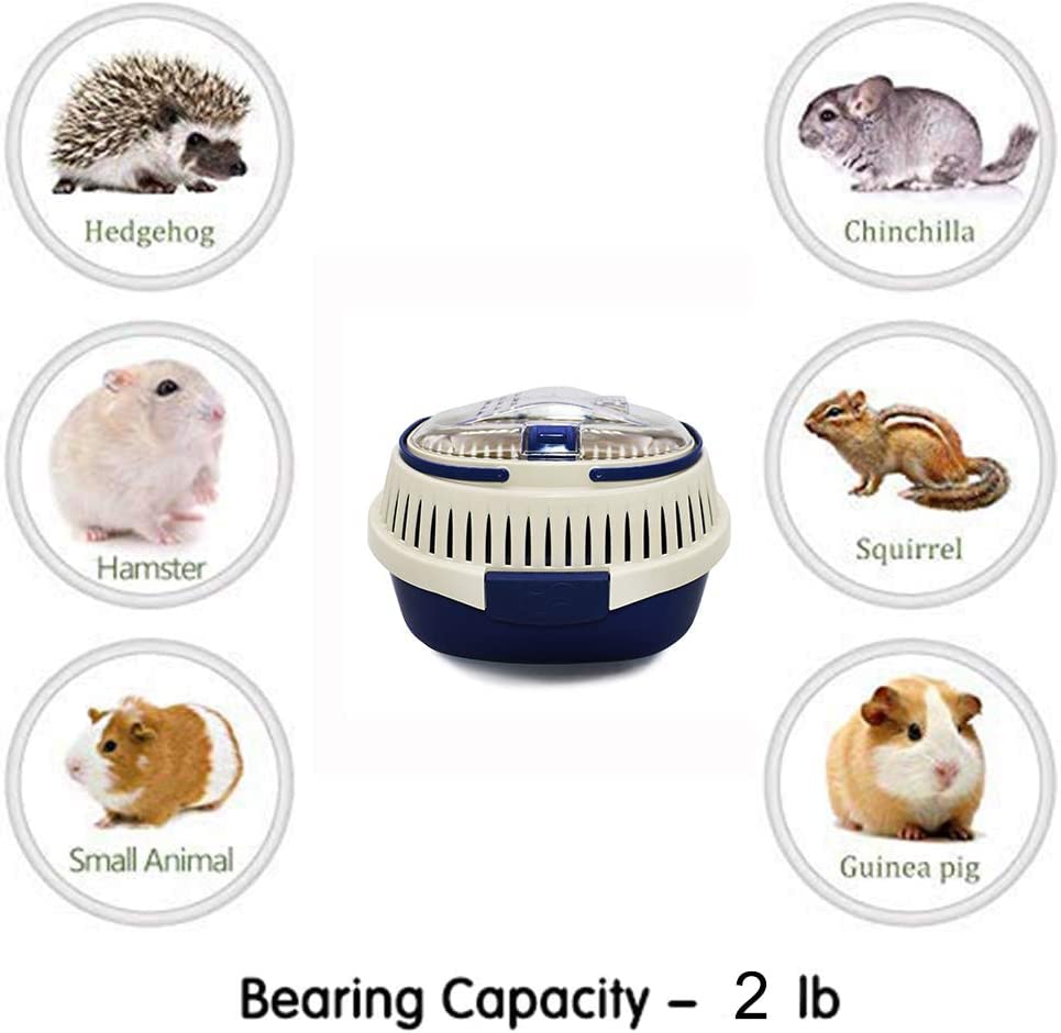 Black Travel Small Animals Hamster Hedgehog Guinea Pig Cage Carrier for Hamsters Hedgehogs Ferret Bird Parrot Guinea Pig Travel Carrier Cage with Handle Breathable Small Animal Guinea Pig Cage Carrier - color: Black