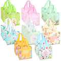 16PCS Happy Easter Egg Hunt Bags Easter Bunny Carrot Chick Egg Gift Bags with Handles, Easter Treat Bags, Easter Party Supplies , 8.3×7.9×5.9inch - color: Pink Orange Blue Green