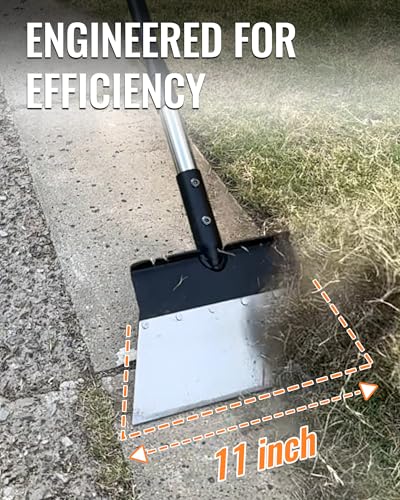 Garden Flat Shovel, Heavy Duty Multifunctional Cleaning Shovel with 60" Adjustable Long Handle, Metal Floor Scraper Tool for Weeding, Scraping, Ice & Snow Removal, Driveway, Sidewalk, Garden, Outdoor