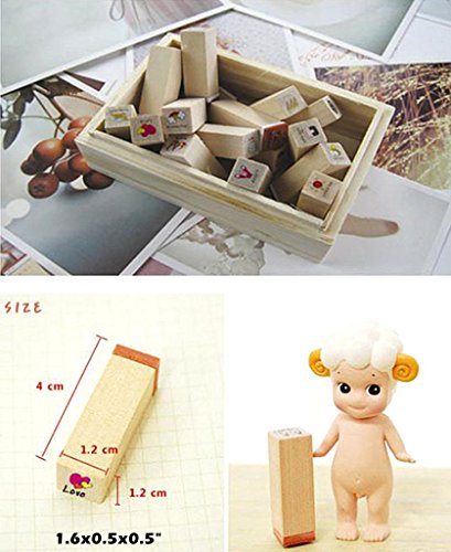Diary Stamp Set,Wooden Rubber Signet for Children DIY Scrapbooking Planner Card Making(40pcs,Happy Day) - color: Happy Day(40pcs)