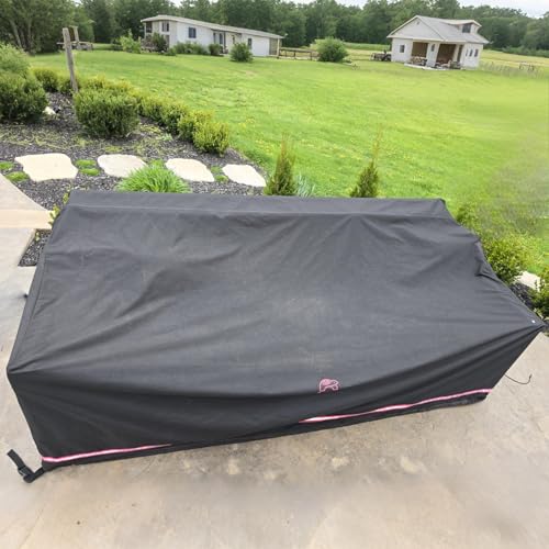 Patio Sofa Cover, Outdoor Heavy Duty Durable UV Water Resistant Anti-Fading Multi-Person Sofa Cover with 2 Upgrade Air Vents and 2 Buckles, Black, 104" W x 40" D x 35" H - size: 104"W x 40"D x 35"H