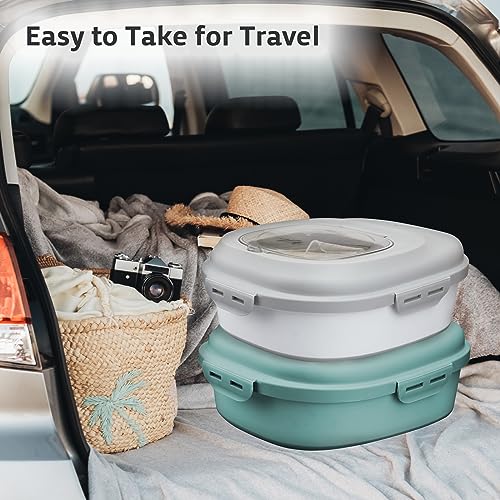 Rice Storage Bin Cereal Containers, 13-50lb Collapsible Rice Container Dispenser with Transparent Lid, Rolling Wheels, Measuring Cup and Scoop, Airtight Dog Cat Pet Food Storage Container White - color: White
