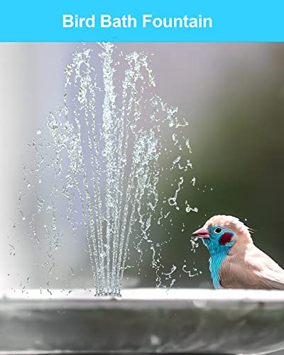 Biling 6.5W Solar Water Pump 5 Spray Patterns for Bird Bath Small Pond | Solar Fountain with Longevity Solar Panel, Dry-Run Protection, 5ft Tubing for Outdoor Garden Pond, Pool - size: 6.5W