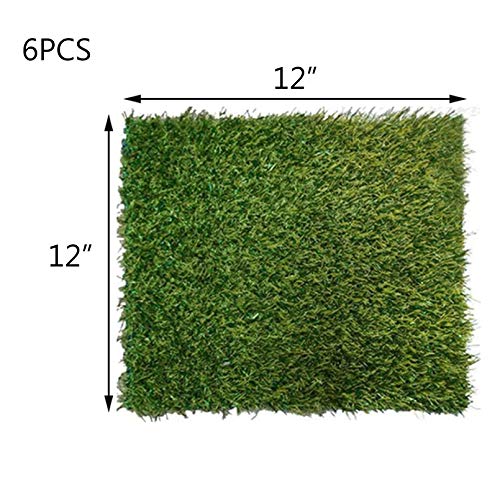 Hamiledyi Chicken Nesting Box Pads, 6 Pcs Artificial Grass Rug Carpet Synthetic Turf Mat Nest Box Bedding for Chicken Coop Pet Garden Lawn Indoor Outdoor 12"x12" - size: 6 Pcs Green
