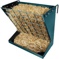 Wall Mount Hay Rack, Heavy-Duty Galvanized Metal 2 in 1 Hay and Grain Feeder, Livestock Feeder with Adjustable Distance, Hay Feeder for Goats, Sheep, Horse - color: Dark Green