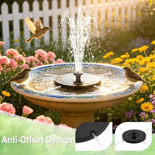 Solar Fountain for Bird Bath, 3.5W Floating Solar Water Fountain with 6 Spray Nozzles & 4 Fixing Rods, Upgraded Solar Water Fountain for Garden, Patio, Pond, Pool and Outdoor Water Features - color: 3.5w Solar Fountain