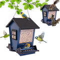 LSCQYYCCSquirrel Proof Bird Feeders for Outdoors Hanging, 5LB Capacity Metal Wild Birdfeeders Outside Hanging,Large Feeder That Attracts Cardinals, Chickadees, and More Birds-One in Blue - color: Blue