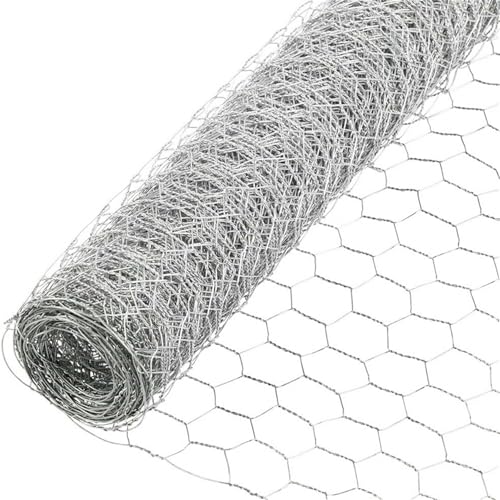 0.9mm 72IN X 150FT 2IN Holes Metal Mesh Pencing Rabbit Fences Netting Wire Cloth Galvanized Wire Mesh Roll for Poultry Garden Fencing Barrier