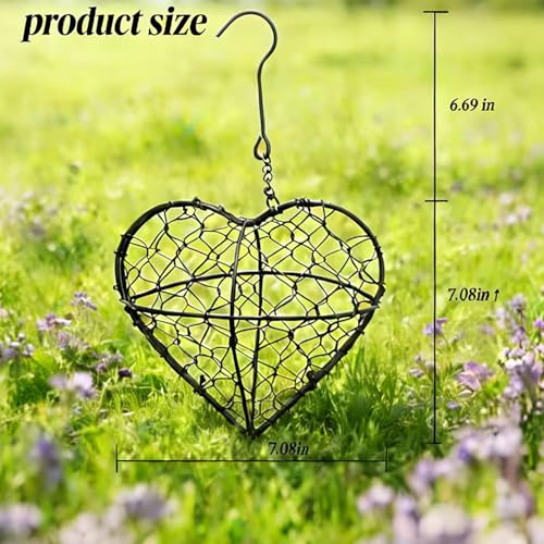 Handmade Alpaca Fiber Bird Nesting Heart, Birds Nests Material Holder, Winter Tree Shelter for Wild Bird, Hummingbird Houses Nest Boxes Gifts for Outside Garden Art Birdhouse, Birds Lovers (1pcs)