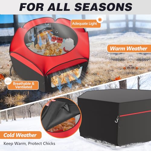 Brooder Box for Chicks Starter Kit - 5 in 1 Chick Enclosure Tent Collapsible Chicken Brooder with Heating Plate, Feeder, Waterer, Perch, Fits Baby Chicks, Ducks, Quail - color: Chick Brooder with Heating Plate and Bundles