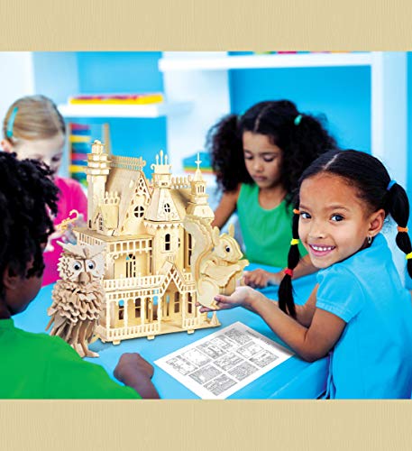 Puzzled 3D Puzzle Owl Wood Craft Construction Model Kit, Fun Unique & Educational DIY Wooden Toy Assemble Model Unfinished Crafting Hobby Puzzle to Build & Paint for Decoration 146 Pieces Pack