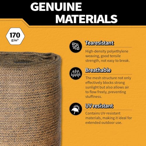 90% Sun Shade Cloth for Garden 12x16Ft UV Resistant Mesh Tarp,Mocha - color: Mocha, size: 12' x 16'-Finished Size
