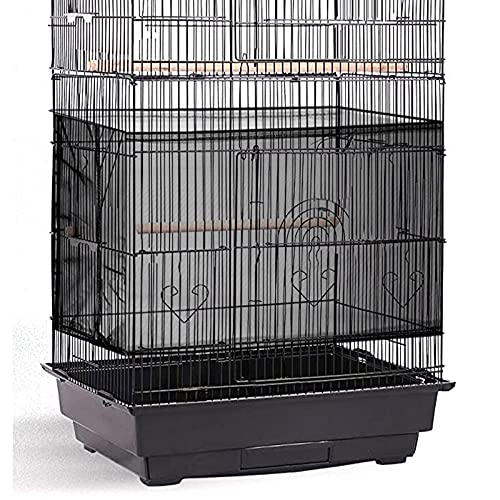 Shappy Large Bird Cage Seed Catcher,Bird Cage Cover Net Skirt Guard,Adjustable Soft Airy Mesh Net for Parrot Parakeet Macaw(78.7 x 15 Inch/ 200 x 37 cm,Black) - color: Black, size: 78.7 x 15 Inch/ 200 x 37 cm
