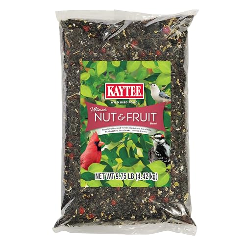 Kaytee Ultimate Nut & Fruit Food, Wild Bird Seed for Outside Feeders, Grosbeaks, Cardinals, Nuthatches, Woodpeckers & More, 9.75 Pounds - size: 9.75 Pound (Pack of 1), style: Nut & Fruit
