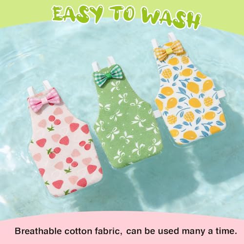 Bird Diaper Flight Suit, 3-Packs Lightweight Reusable Washable Elastic-Straps Parrot Clothes for Peony/Monk Parakeet, Prevents Poop Leaks & Feather Pecking (Bow+Lemon+Cherry, L) - color: Bow+Lemon+Cherry, size: L
