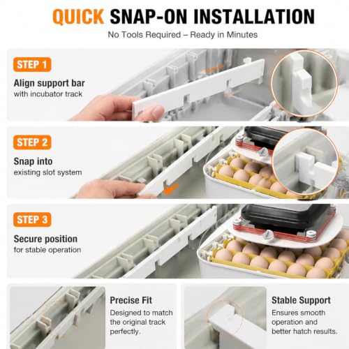 4-Pack Replacement Support Bars for Maticoopx 30 Egg Incubator | Upgrades to 5-Basket Capacity for Automatic Turning System