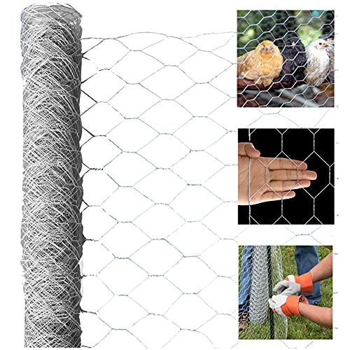 Chicken Wire Fencing, 4ft x 150ft Hexagonal Galvanized Chicken Wire Mesh Fence 2 Inch Mesh Fence Poultry Netting Animal Barrier for Craft Projects Gardening Chicken Coop Rabbit Pet - size: 4ft x 150ft