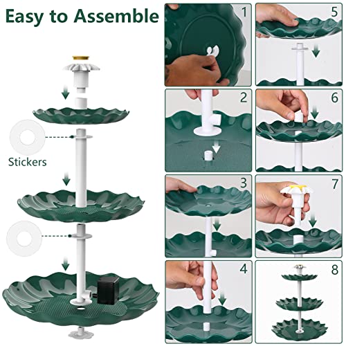 AISITIN 3.5W Solar Fountain with 3 Tiered Bird Bath, DIY Solar Water Pump | 2026 Detachable Solar Powered Fountain Pump for Bird Bath, Garden, Fish Tank and Outdoor Bird Feeder