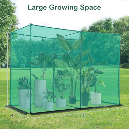Crop Cage Plant Protection Tent 4 x 8 x 6 Feet | Easy to Install Protection Garden Cages, Crop Cages with Storage Bag Suitable for Garden Patio Lawn - size: 4 x 8 x 6 FT
