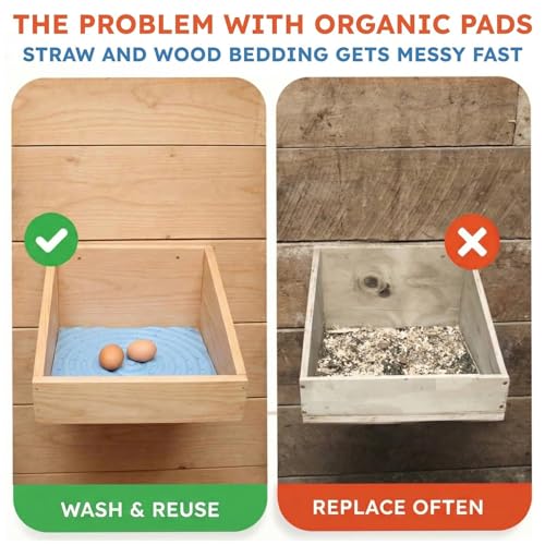Lil'Clucker Washable Chicken Nesting Pads for Laying Eggs Nesting Pads for Chicken Coop Nesting Chickens Durable Chicken Bedding for Coop, Poultry Nest Box Pads for Chickens (Gray, 8-Pack) - color: Gray, size: 8-Pack
