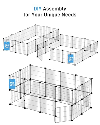 BUCATSTATE 12 Panels Guinea Pig Playpen, Rabbit Playpen Indoor, 56" L x 24" W x 12" H Small Animal Playpen with Door for Guinea Pigs, Bunny, Hedgehogs, Chinchillas - style: 12 Panels-56"x24"x12" (LxWxH)