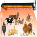 400W Heat Lamp for 60 Chickens Upgraded 12000H Large Chicken Coop Brooder Heater Carbon Fiber Bulb Waterproof Adjustable 2 Mode Temp Safe Design for Chicks Poultry Pets (Large) - size: Large(Includes 1 Frame + 1 Tube)