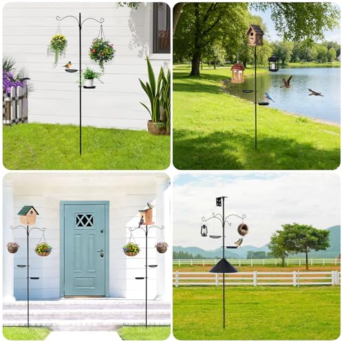 78 Inch Heavy Duty Bird Feeder Pole with Anti-Squirrel Baffle-Compact for Gardens & Patios, Outdoor Bird Feeding Station
