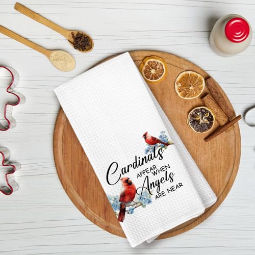 Cardinal Gifts Kitchen Towel, Cardinal Decor, Cardinals Appear When Angels are Near, Memorial Sympathy Cardinals Hand Towels for Bathroom Kitchen Home & - color: Color-18
