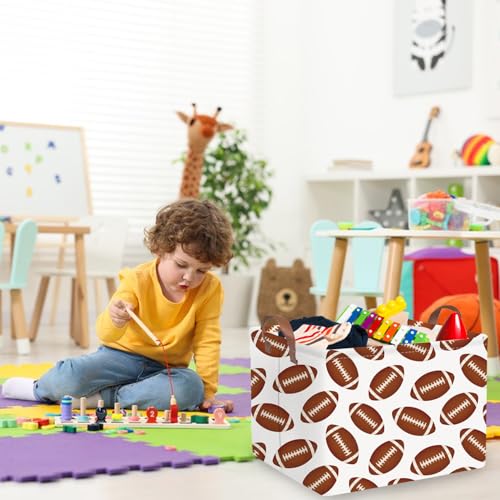 FXOLCSHE Rectangular Football Basket,Toy Organizer,Gift basket with handles,Kids Toys Storage Basket,Gift Box,Room decor (Footballs) - color: Footballs