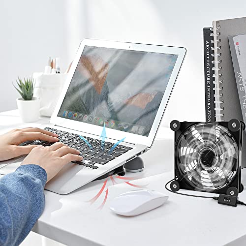 1Pack 140mm Mini USB Fan Computer Fan Multi-Speed Control, Reduction Heat for Router, Game Console, TV Box, Recipient, Modem, DVR, Playstation, AV-Cabin - color: 1 Pack