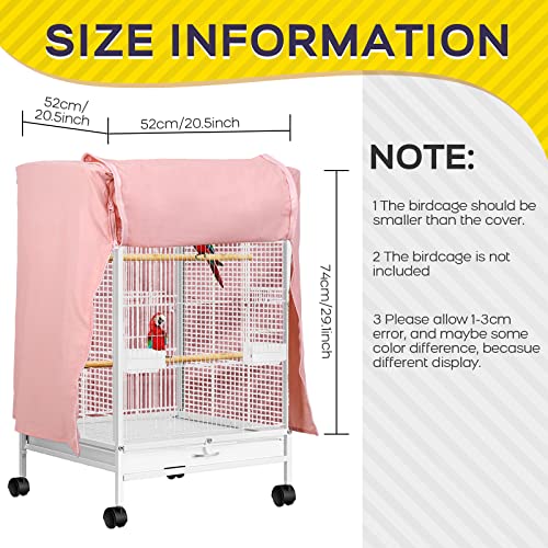 QBLEEV Birdcage Cover, Breathable Night Cover for Bird Cages, Parrot Cage Cover Shade Pet Universal Blackout Windproof Light-Proof Sleep Reduces Distractions Night Accessories Cloth Without Cage
