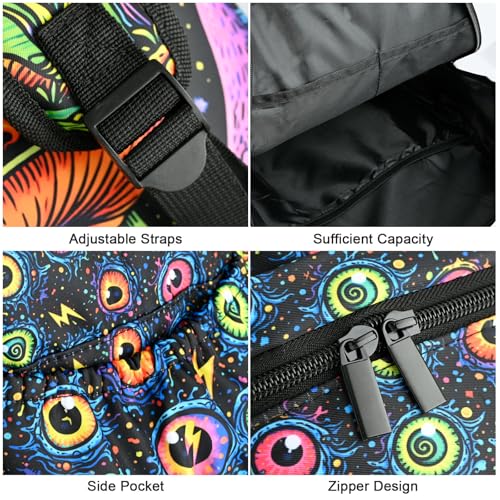 Art Mushroom Kids Backpack School Backpack Teens Bookbag for Girls Boys Hiking Camping Travel Sports - color: Art Mushroom