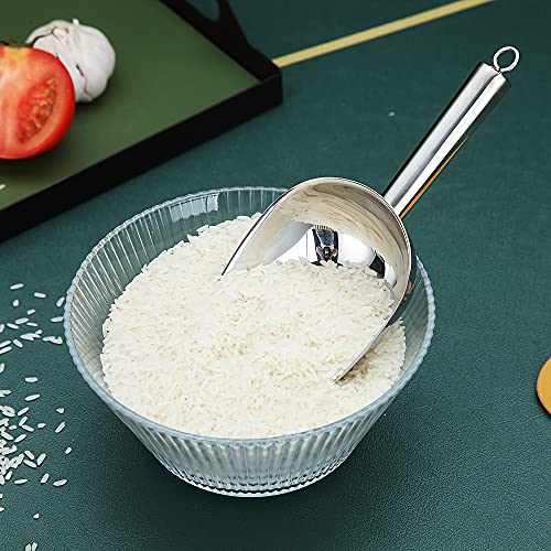 Premium Stainless Steel Cookie & Ice Cream Scoop - Dog Food & Utility Scoop - Dishwasher Safe (Silver/8oz/9 Inch) - color: 1. Silver