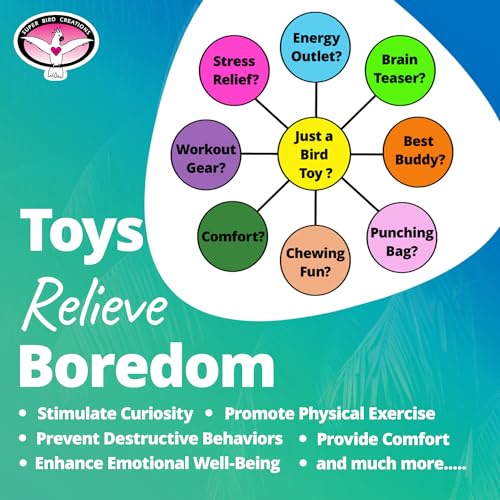 Super Bird Creations SB451 Wally's Wonder Bird Toy - Satisfy Chewing & Foraging Instincts for Ringnecks Medium Conures Parrots - Engaging Physical Exercises for your Birds - Ideal for Medium Bird Size