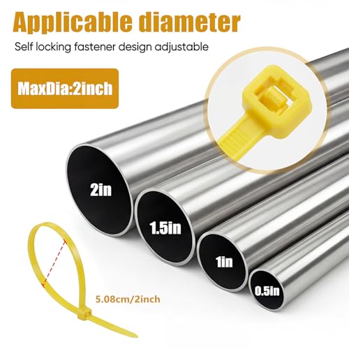 Zip Ties, 500pcs Yellow Zip Ties 8 Inch, Plastic Ties Small Zipties Cable Tie Wraps, Multi-Purpose Cable Management Ties, Self-Locking Ziptie for Office and Home(Can bear 30lb) - color: Yellow, size: 8" (500 Pack)