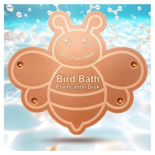 OICEME Bird Bath Purification Disk Pure Copper Outside Winter Solar Power Birdbath Outdoor Winter Backyard Humming Feeder Cage Dispenser Heater Bowl Pedestal Fountain Cleaner Garden Women Gift Bee - color: Copper Bee