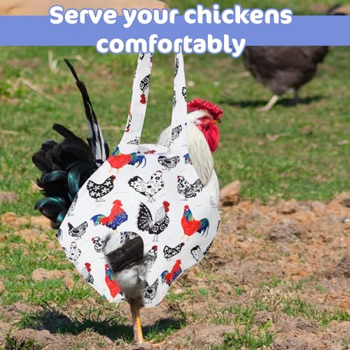 Chicken Holder Bag, Poultry Carrier Sling with Handle, 13.5x13.5 Inch Waterproof Chicken Transport Bag Farm Supplies for Hen Rooster Care, Travel, Farming