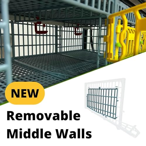 Cimuka Jumbo Quail Breeding Cage Indoor – 2 Layer Stackable Quail Pens & Coops | 38.6" x 24" x 35.8" Easy Clean, Rust-Free, Plastic Breeder System with Removable Divider & Egg Collection Trays - style: Jumbo