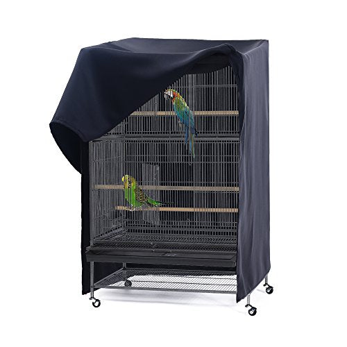 PONY DANCE Pets Product Universal Birdcage Cover Blackout & Breathable Birdcage Cover for Pets' Good Night, Large, Black, 35 L x 25 W x 47 in H - color: Black, size: 35.0"L x 25.0"W x 47.0"H
