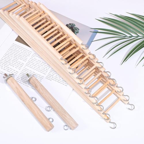 10 Pcs Wood Step Ladder for Bird, 3-10 Step Hanging Bird Ladder Parrot Cage Climbing Toy & Cylindrical Support for Parakeets, Cockatiels, Conures, Lovebirds