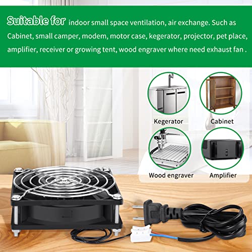 92mm Axial Fan, 110V-240V EC Cooling Fan for Cabinet | Dual Ball Bearing,ideal Ventilation Fan for Computer Case, DVR, AV receiver, PlayStation & Xbox Heat Dissipation - style: 92mm x 25mm