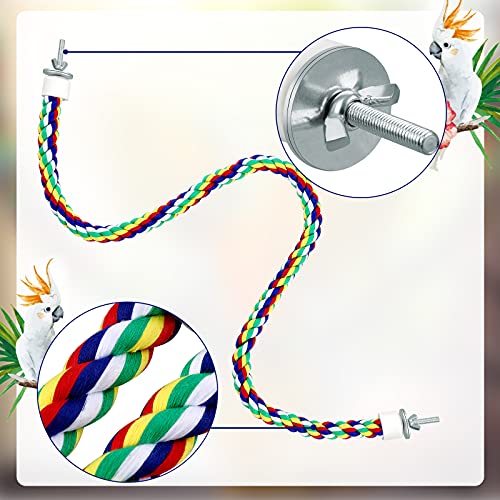 Weewooday 2 Pcs Bird Rope Perches Climbing Rope Bird Cage Accessories for Parrots, Parakeets, Cockatiels, Conures - size: 21.6 Inch, 31.5 Inch