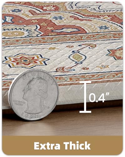 Color&Geometry Kitchen Floor Mat 24x87 Vintage Anti Fatigue, Oatmeal | 0.4in Cushion Standing Mat For Cooking/Working/Laundry, Boho Decor, Non Slip PVC Kitchen Rug, Oil/Water Proof, Anti Slip - color: Oatmeal-2.0, size: 24''x87''