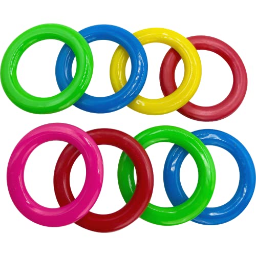 by M&M 2100 Plastic Cane Cage Ring Pk8 - Classic Colorful Plastic Bird Foot Toys, Brightly Colored Rack Rings, Smooth Sides, Easy for Beaks Feet to Interact with, Add to Other Toys