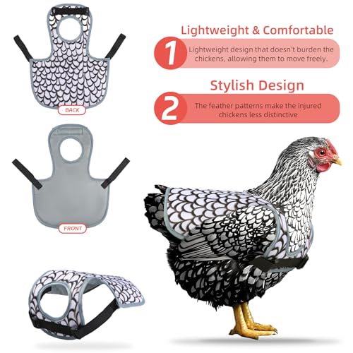 Chicken Saddles for hens, Chicken Hen Mating Saddle | Chicken Apron Back Protector for Hens With Adjustable Strap - color: Black, Yellow, White