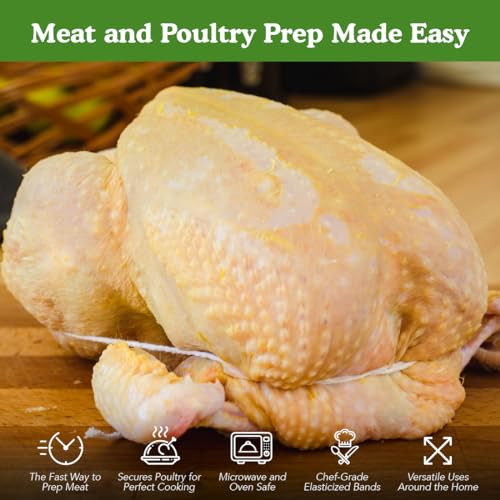 Regency Wraps Trussing Bands, 7 Inch Poultry Loops, 50 Pack, Oven Safe | Food Safe Cotton Elastic For Making Rotisserie Chicken, Roasting Turkey, Forming Roasts, Alternative To Butcher Twine