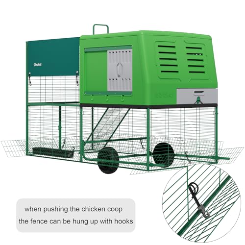 Durable Plastic Tall Chicken Coop with Run Outdoor - Portable Easy Assembly Chicken House with Insulated Besting Boxes, Waterproof Cover, Clean Drawer, Mobile Wheels (Standard) - size: Standard