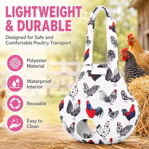 DZXZY Chicken Holder Bags Hen Sling Carry Bag Chicken Carrier with Handle Chicken Supplies Chicken Medic Bag Catching Hand Bag (White) - color: White