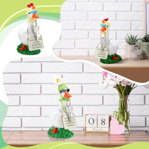 Yalikop Magnetic Goose Key Holder Interchangeable Support Desk Goose 7 Inch, Customized Sign, Cute Key Holder Stand for Inspirational Signs, Gift for Gooses Lover, Do Not Pet, Personalized
