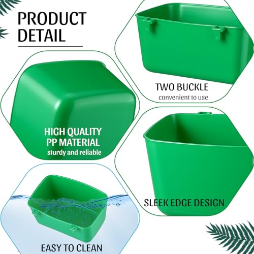 Zhehao 20 Pcs Bird Cage Cups Chicken Feeder Waterer Cups 18 oz Pigeon Feeder Plastic Poultry Wire Cage Hanging Chicken Water Bowl for Pet Bunny Poultry(Green) - color: Green